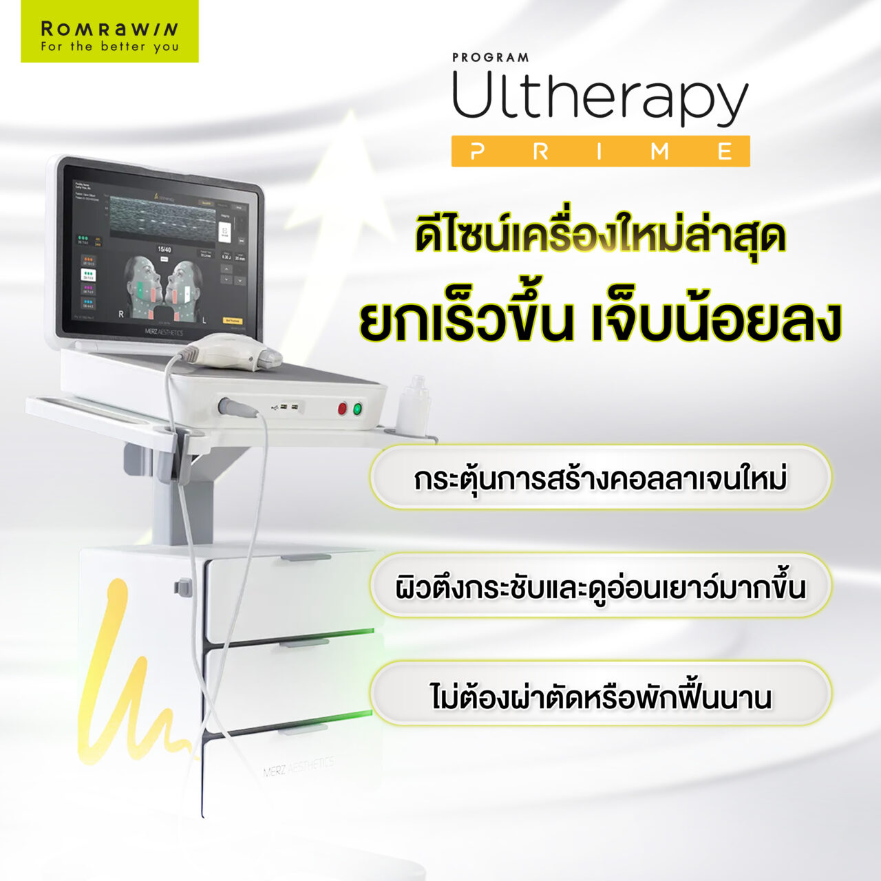 Ulthera Prime ดีไซน์เครื่องใหม่ลาสุด ยกเร็วขึ้น เจ็บน้อยลง