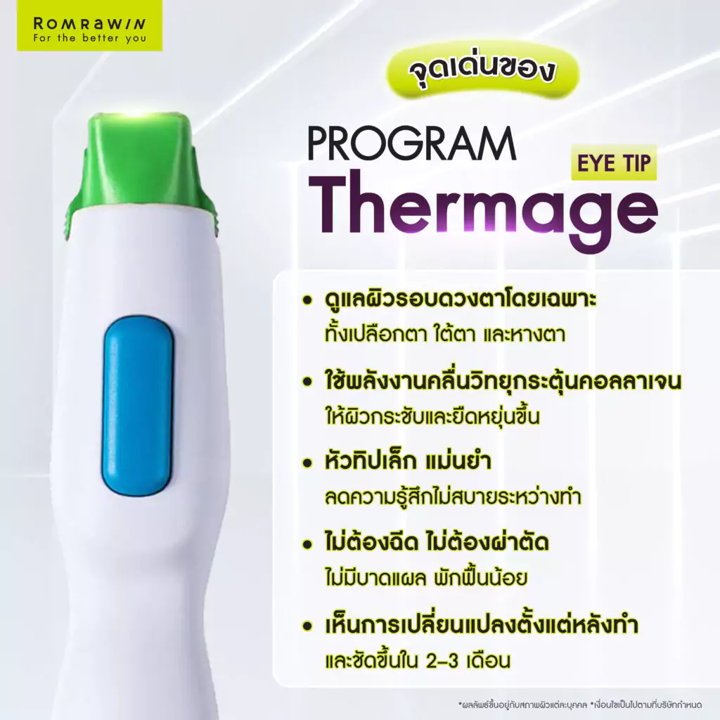 จุดเด่นของหัวทิป Thermage Eye ยกกระชับรอบดวงตา